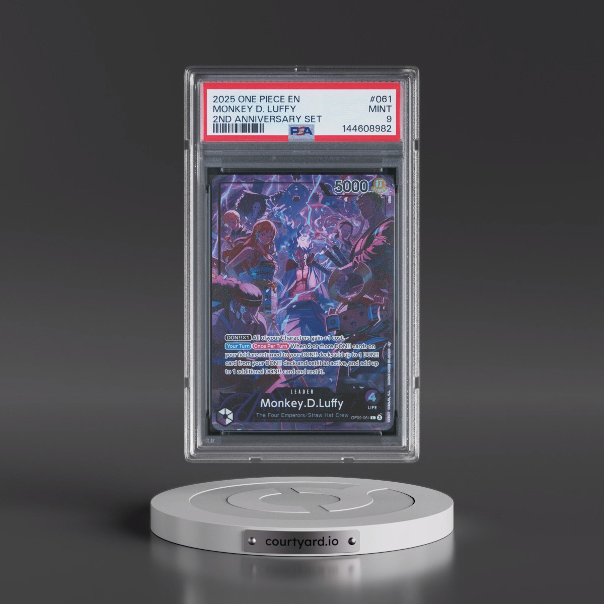 2025 One Piece English Version 2nd Anniversary Set #061 Monkey D. Luffy (PSA 9 MINT)