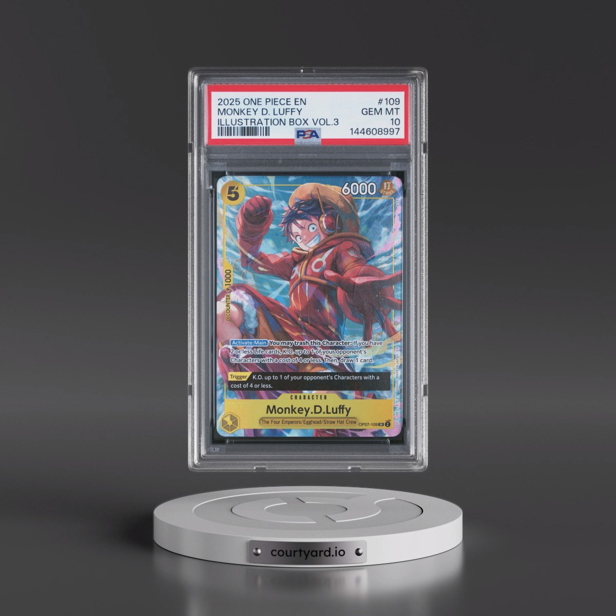 2025 One Piece Promos #109 Monkey D. Luffy - Illustration Box Vol.3 (PSA 10 GEM MINT)