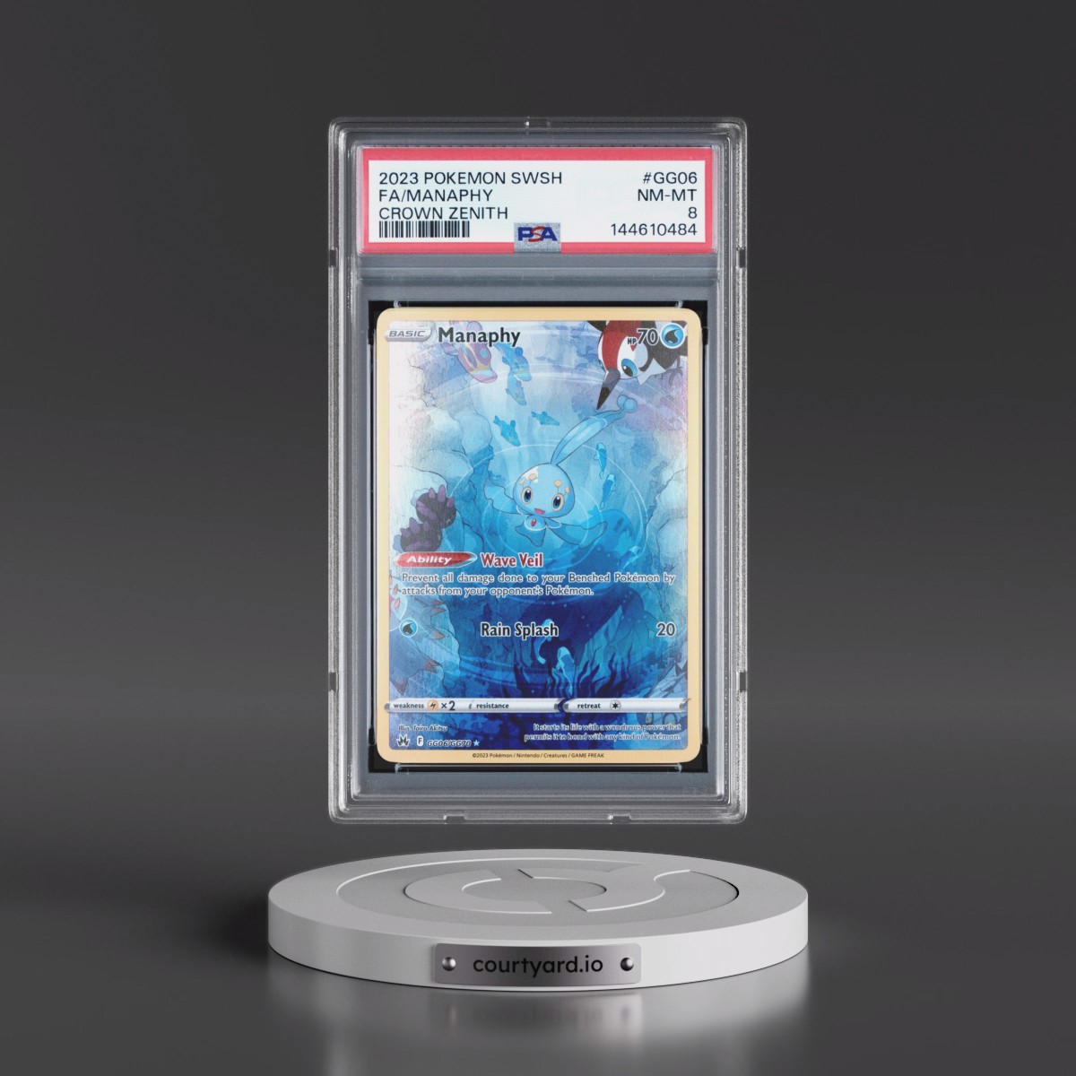 2023 Pokémon Sword and Shield Crown Zenith #GG06 Manaphy - Full Art (PSA 8 NM-MT)
