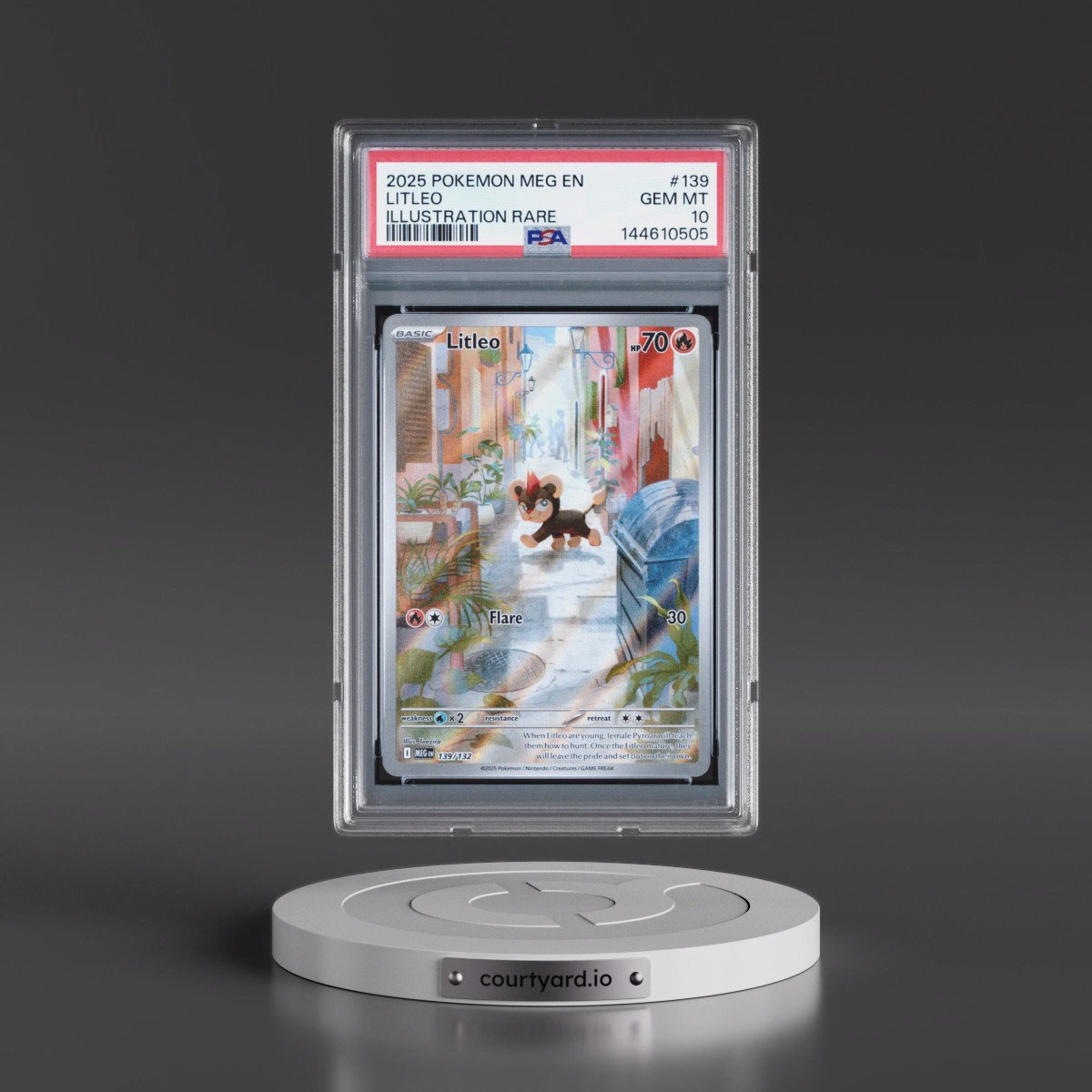 2025 Pokémon Meg EN-Mega Evolution #139 Litleo - Illustration Rare (PSA 10 GEM MINT)