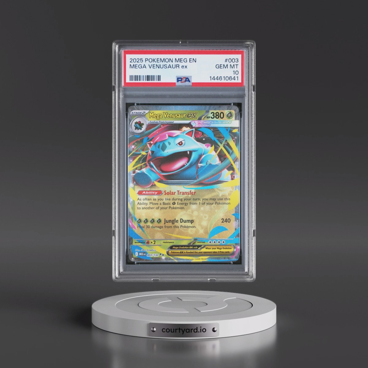 2025 Pokémon Meg EN-Mega Evolution #003 Mega Venusaur EX - Holo (PSA 10 GEM MINT)