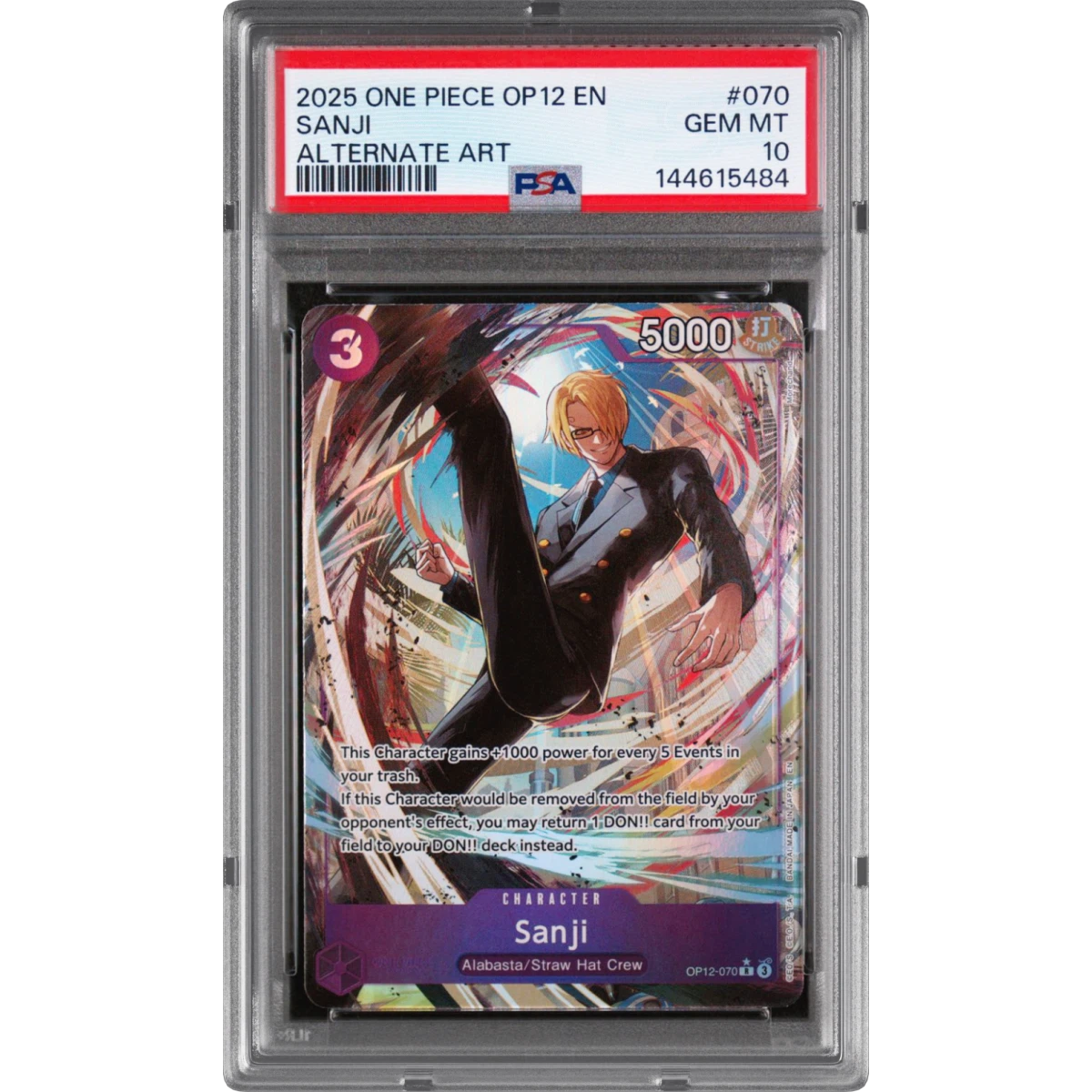2025 One Piece OP12-Legacy of the Master #070 Sanji - Alternate Art (PSA 10 GEM MINT)