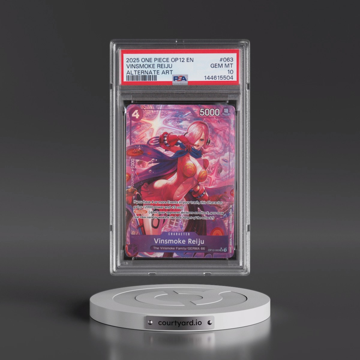 2025 One Piece OP12-Legacy of the Master Vinsmoke Reiju - Alternate Art #063 PSA 10