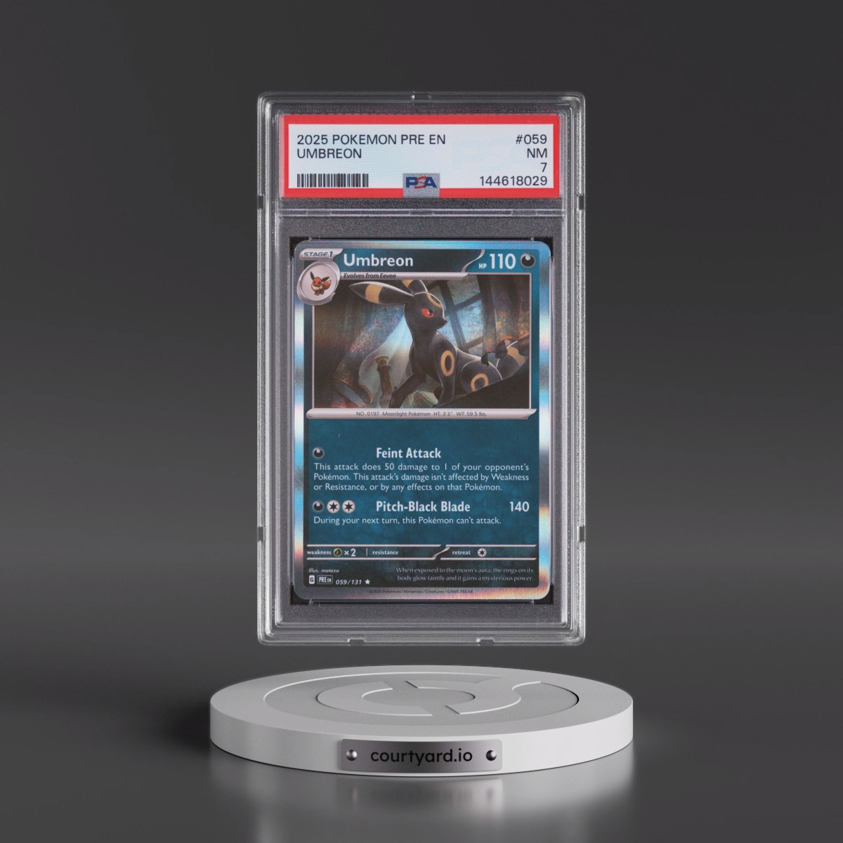 2025 Pokémon Pre EN-Prismatic Evolutions #059 Umbreon (PSA 7 NM)