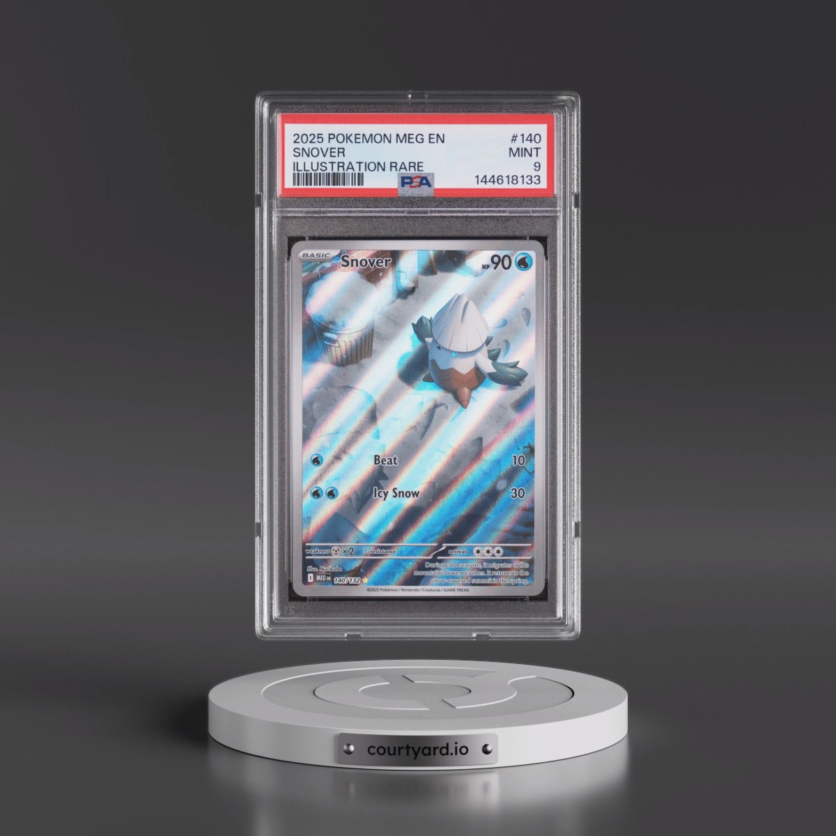 2025 Pokémon Meg EN-Mega Evolution #140 Snover - Illustration Rare (PSA 9 MINT)