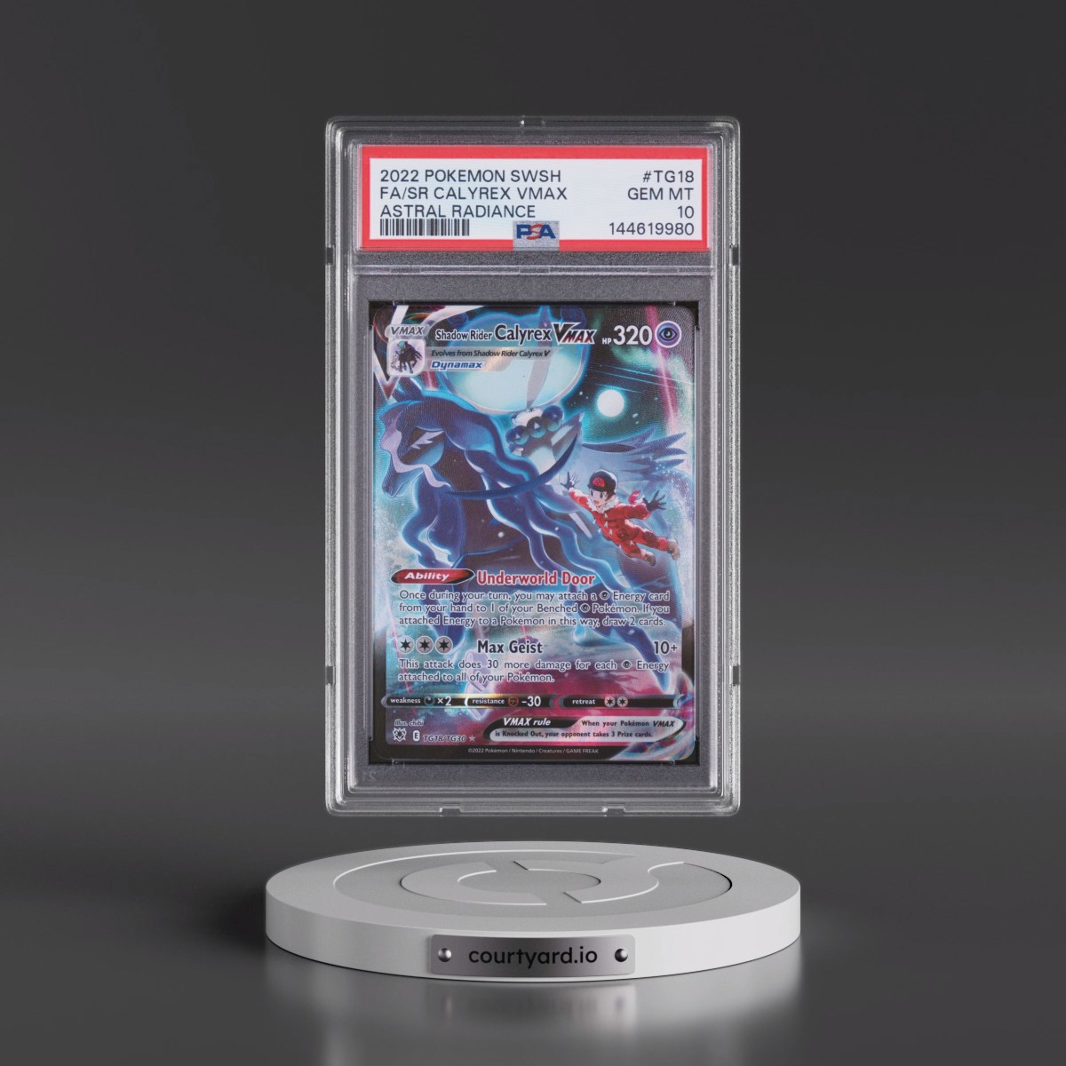 2022 Pokémon Sword & Shield Astral Radiance #TG18 Shadow Rider Calyrex Vmax - Full Art (PSA 10 GEM MINT)
