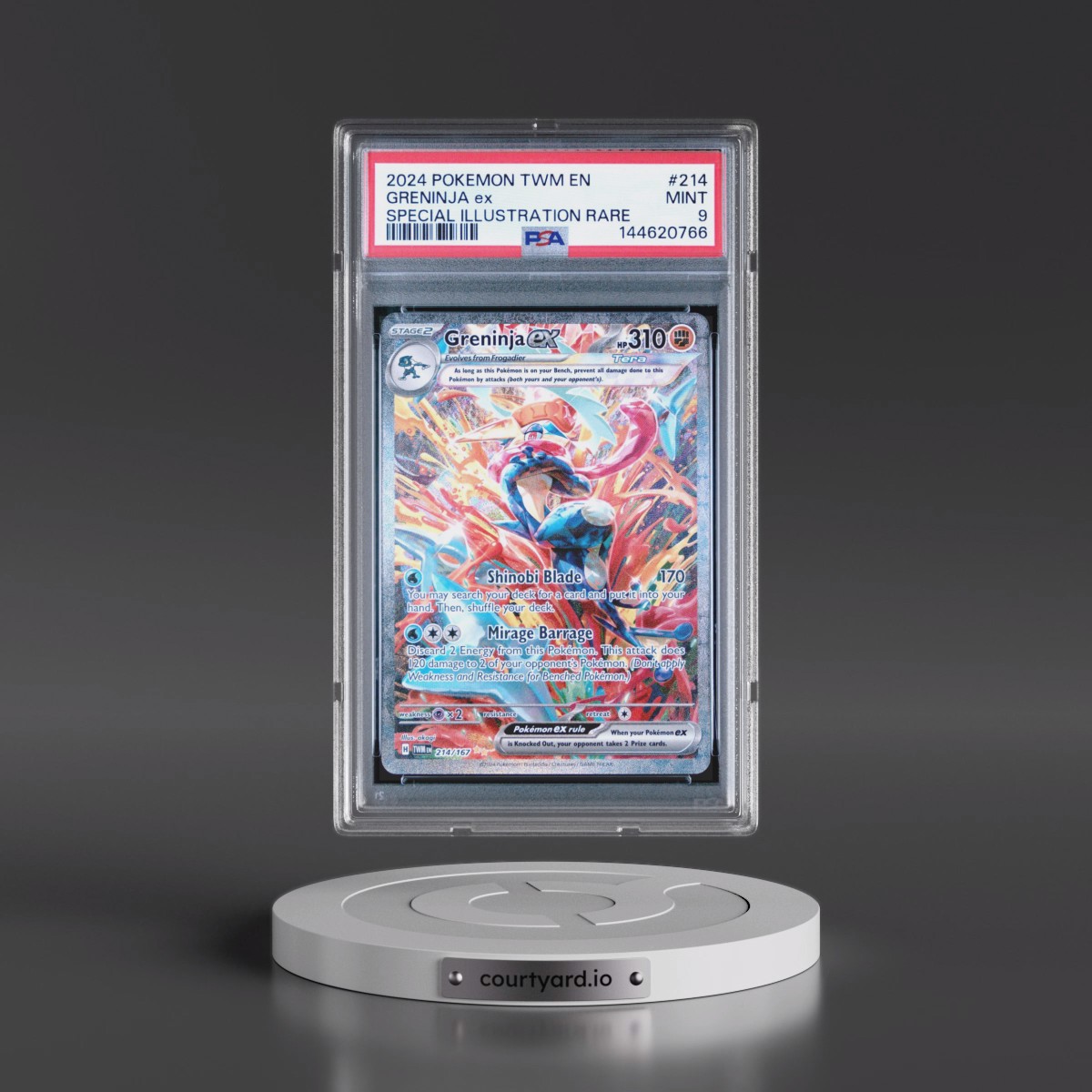 2024 Pokémon Twm EN-Twilight Masquerade #214 Greninja EX - Holo Special Illustration Rare (PSA 9 MINT)