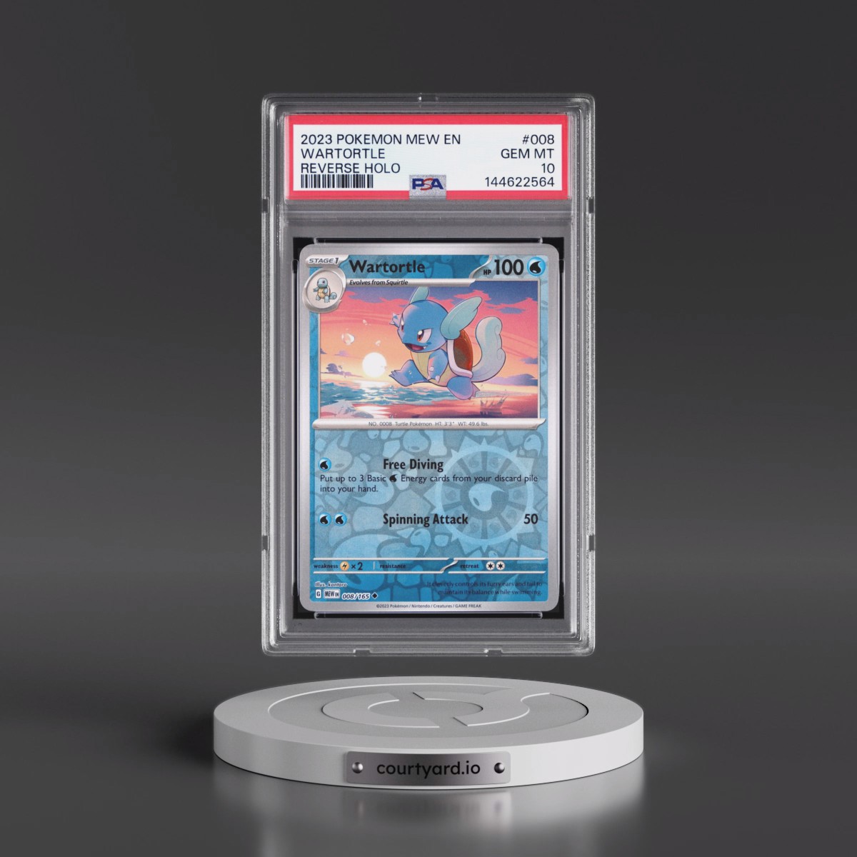 2023 Pokémon Mew EN-151 #008 Wartortle - Reverse Holo (PSA 10 GEM MINT)