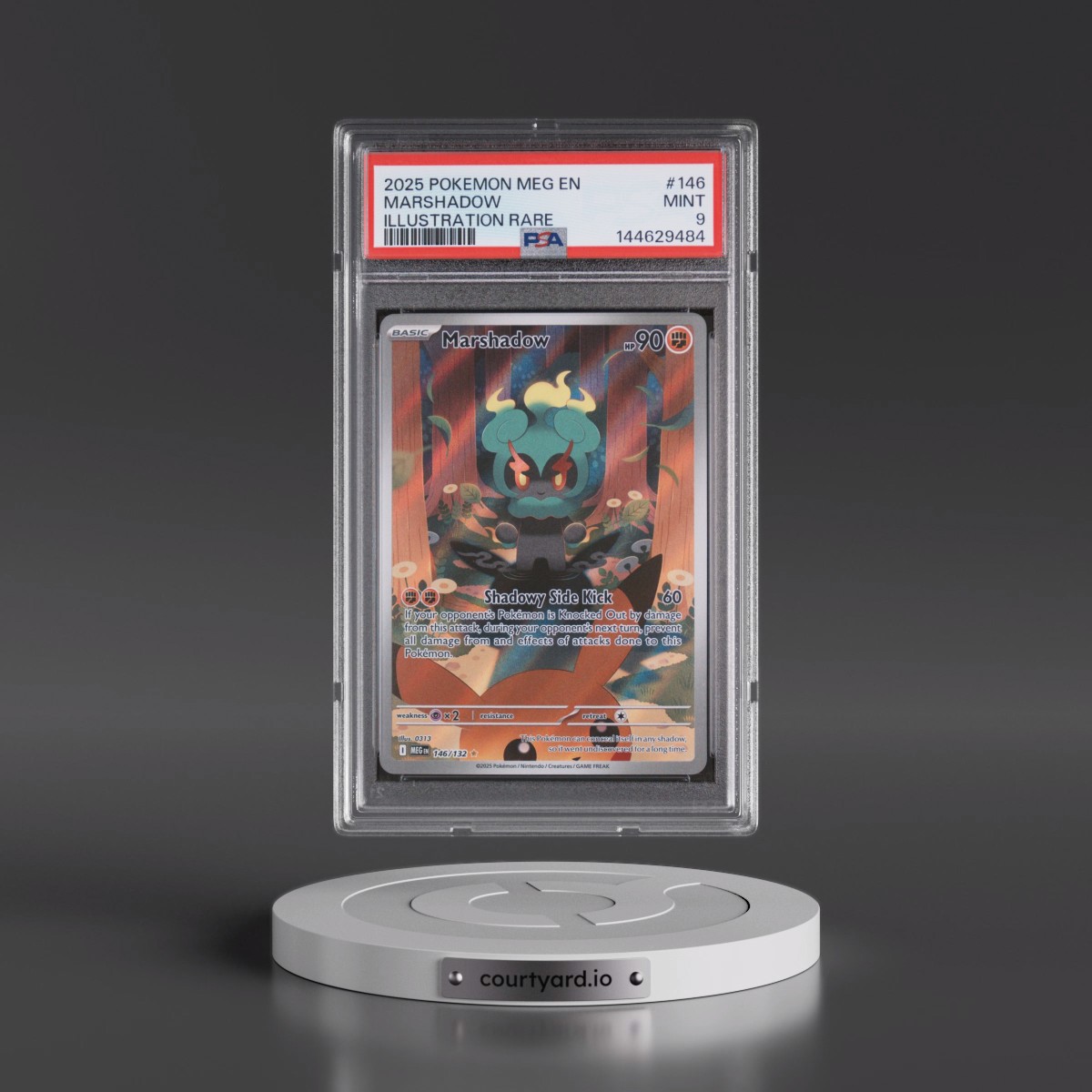 2025 Pokémon Meg EN-Mega Evolution #146 Marshadow - Illustration Rare (PSA 9 MINT)