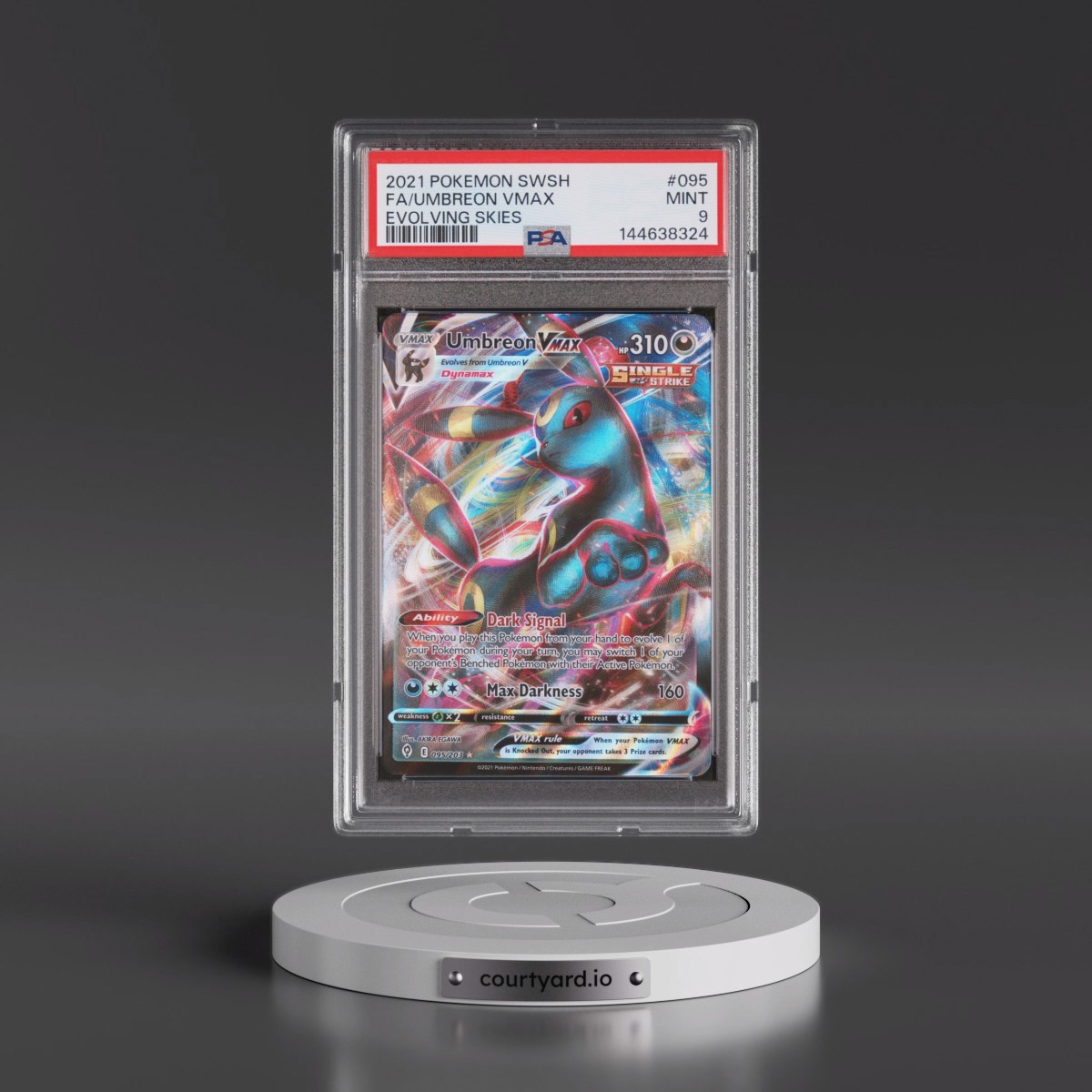 2021 Pokémon Sword & Shield Evolving Skies #095 Umbreon Vmax - Full Art (PSA 9 MINT)