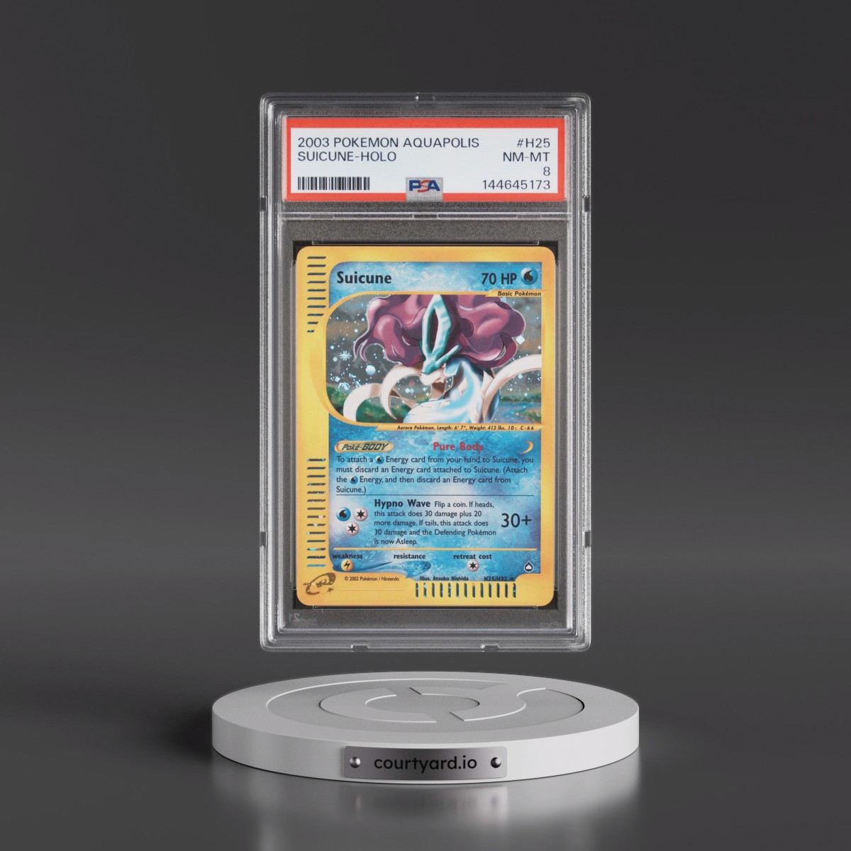 2003 Pokémon Aquapolis #H25 Suicune - Holo (PSA 8 NM-MT)