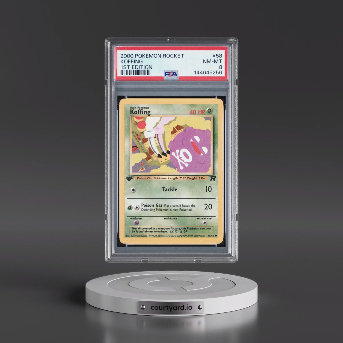 2000 Pokémon Rocket #58 Koffing - 1st Edition (PSA 8 NM-MT)