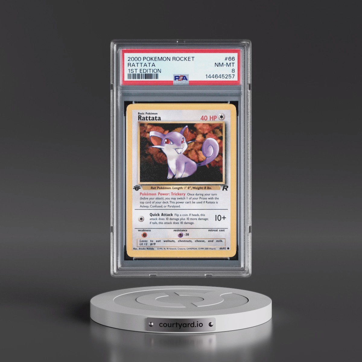 2000 Pokémon Rocket #66 Rattata - 1st Edition (PSA 8 NM-MT)