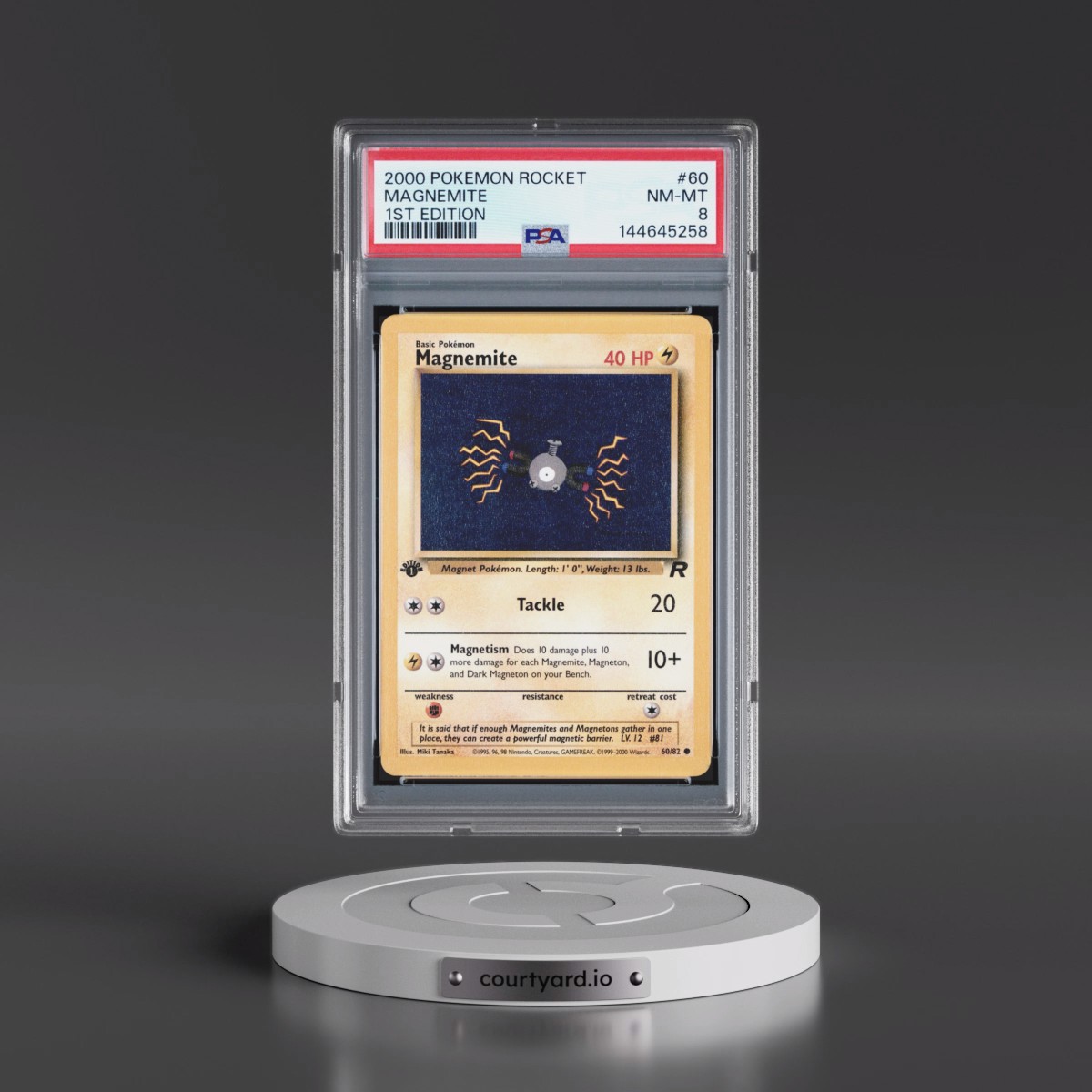 2000 Pokémon Rocket #60 Magnemite - 1st Edition (PSA 8 NM-MT)
