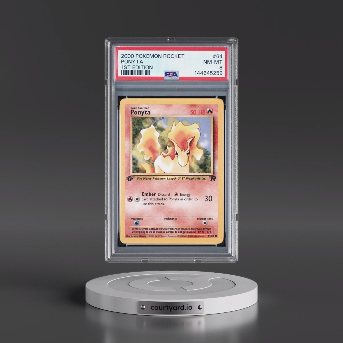 2000 Pokémon Rocket #64 Ponyta - 1st Edition (PSA 8 NM-MT)