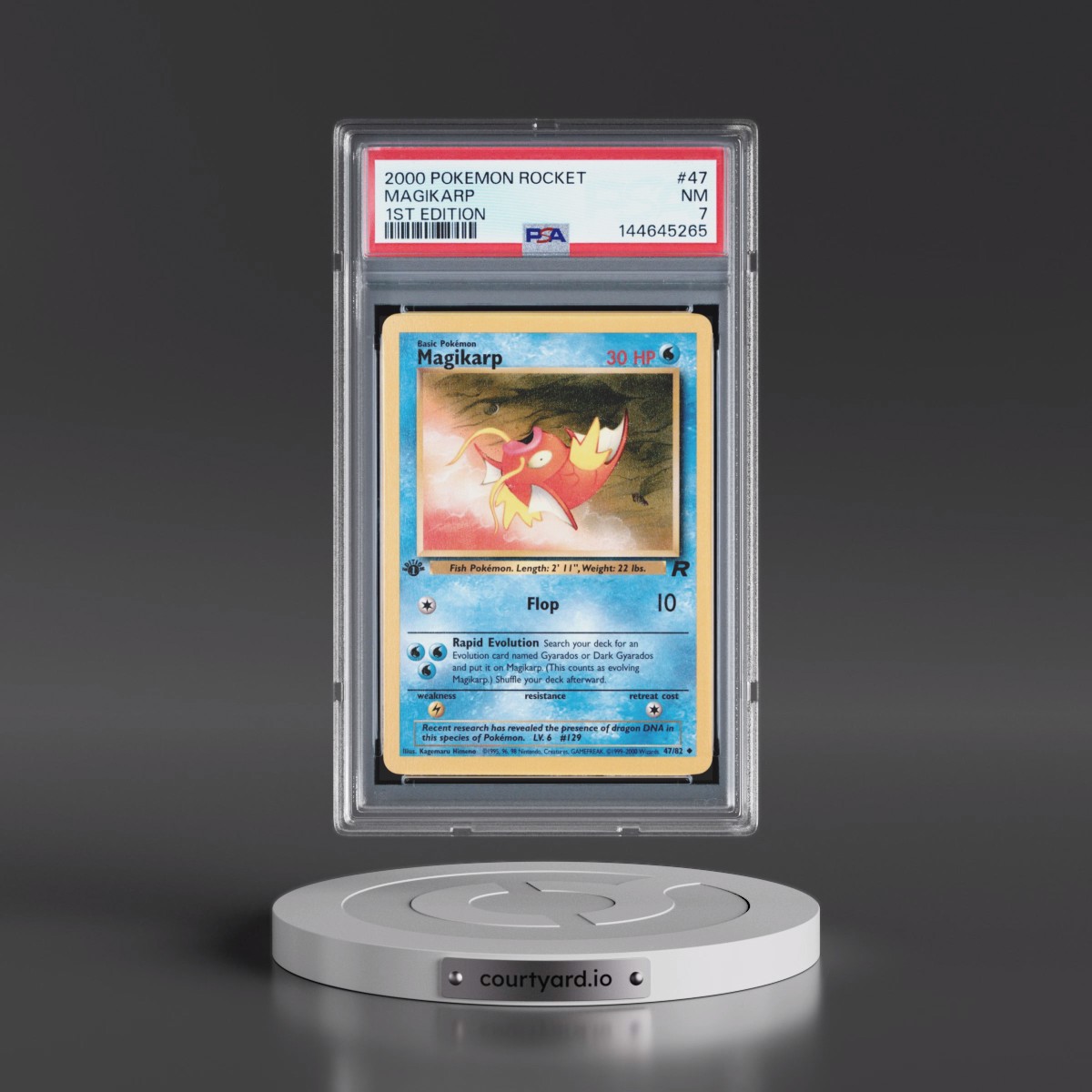 2000 Pokémon Rocket #47 Magikarp - 1st Edition (PSA 7 NM)