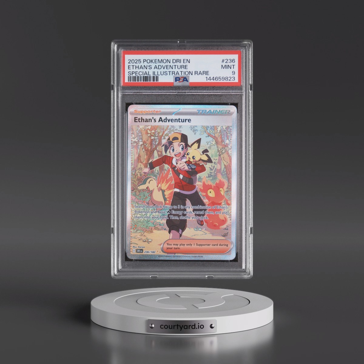 2025 Pokémon Dri EN-Destined Rivals #236 Ethan's Adventure - Special Illustration Rare (PSA 9 MINT)