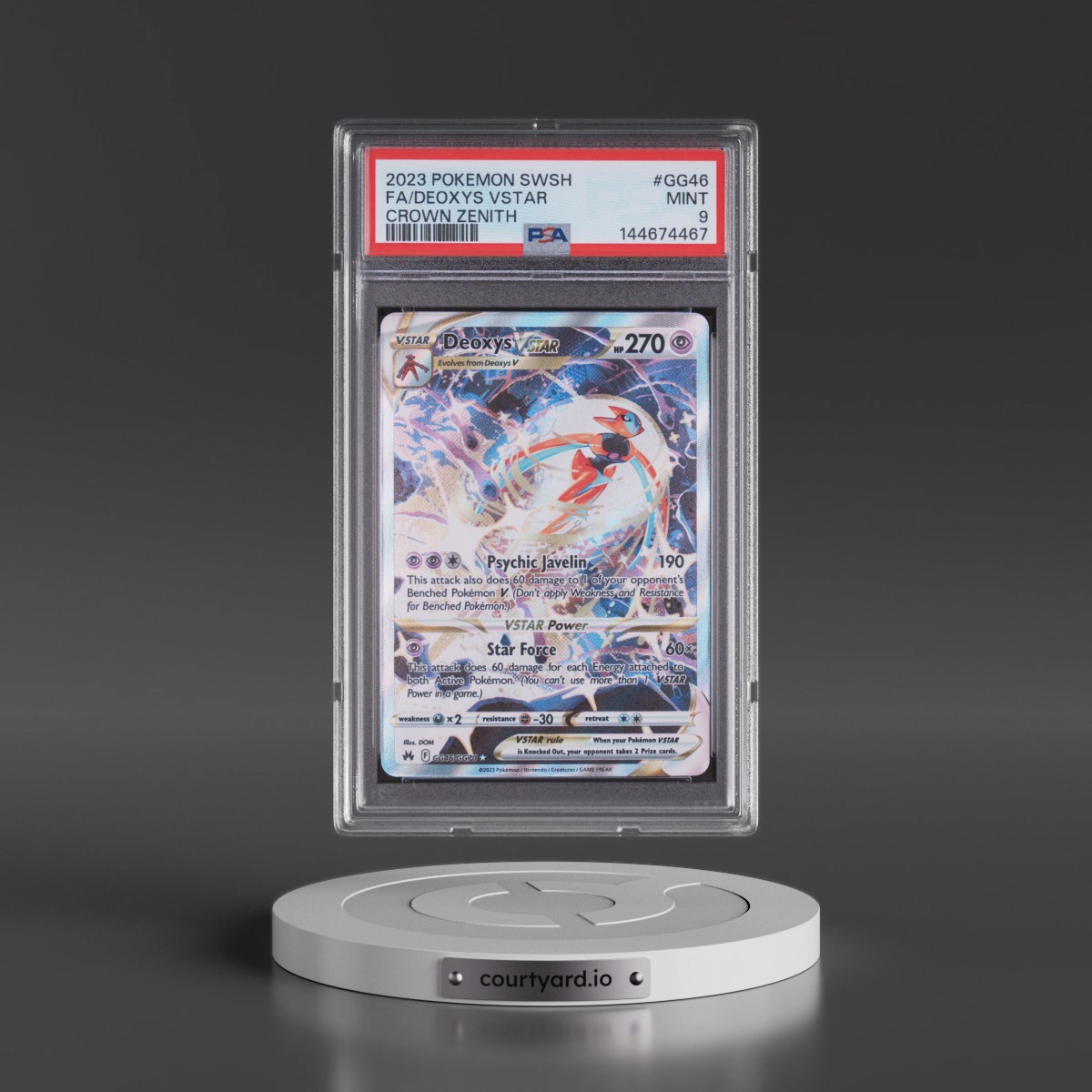 2023 Pokémon Sword and Shield Crown Zenith #GG46 Deoxys Vstar - Full Art (PSA 9 MINT)