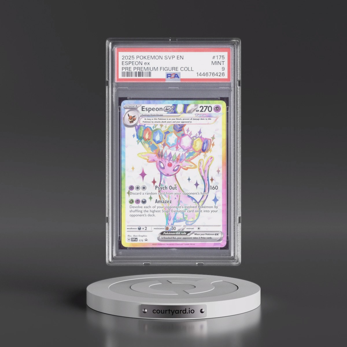 2025 Pokémon Svp EN-SV Black Star Promo #175 Espeon EX - Holo Prismatic Evolutions Premium Figure Collection (PSA 9 MINT)