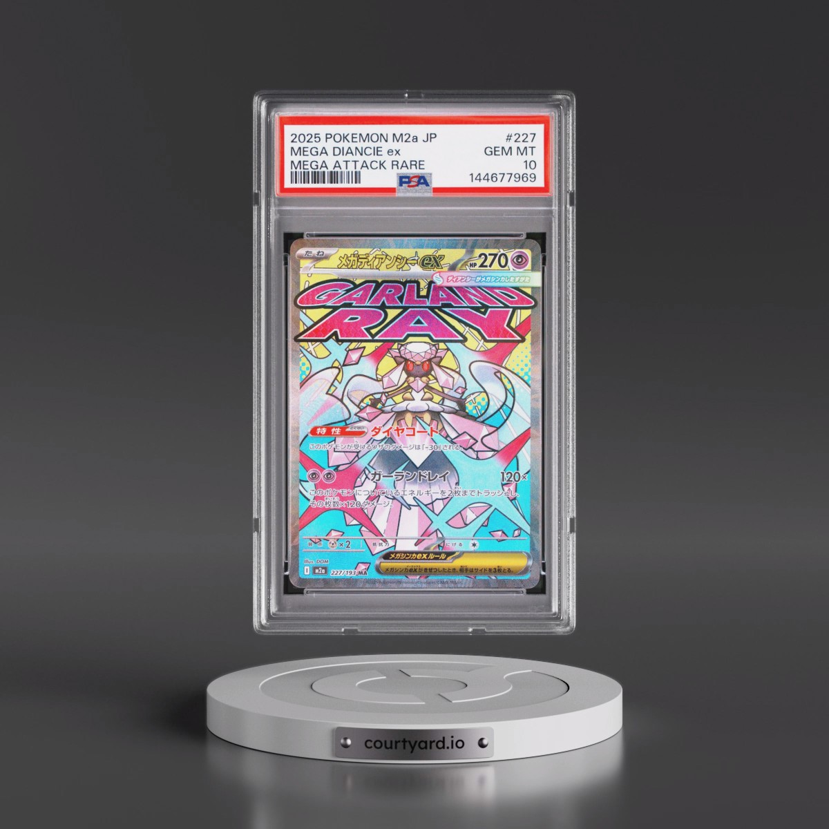 2025 Pokémon M2a-Mega Dream EX #227 Mega Diancie EX - Holo Mega Attack Rare (PSA 10 GEM MINT)
