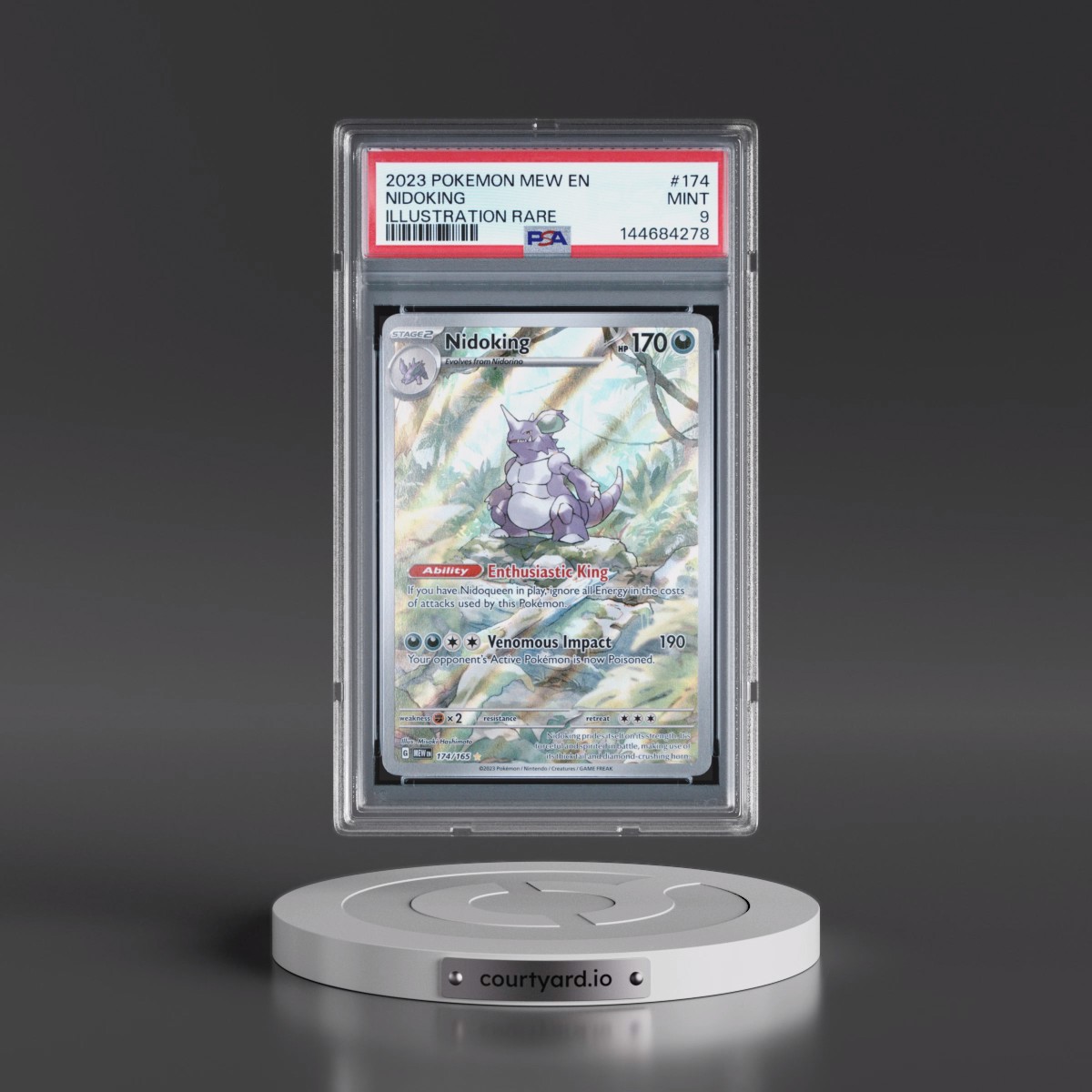 2023 Pokémon Mew EN-151 #174 Nidoking - Illustration Rare (PSA 9 MINT)
