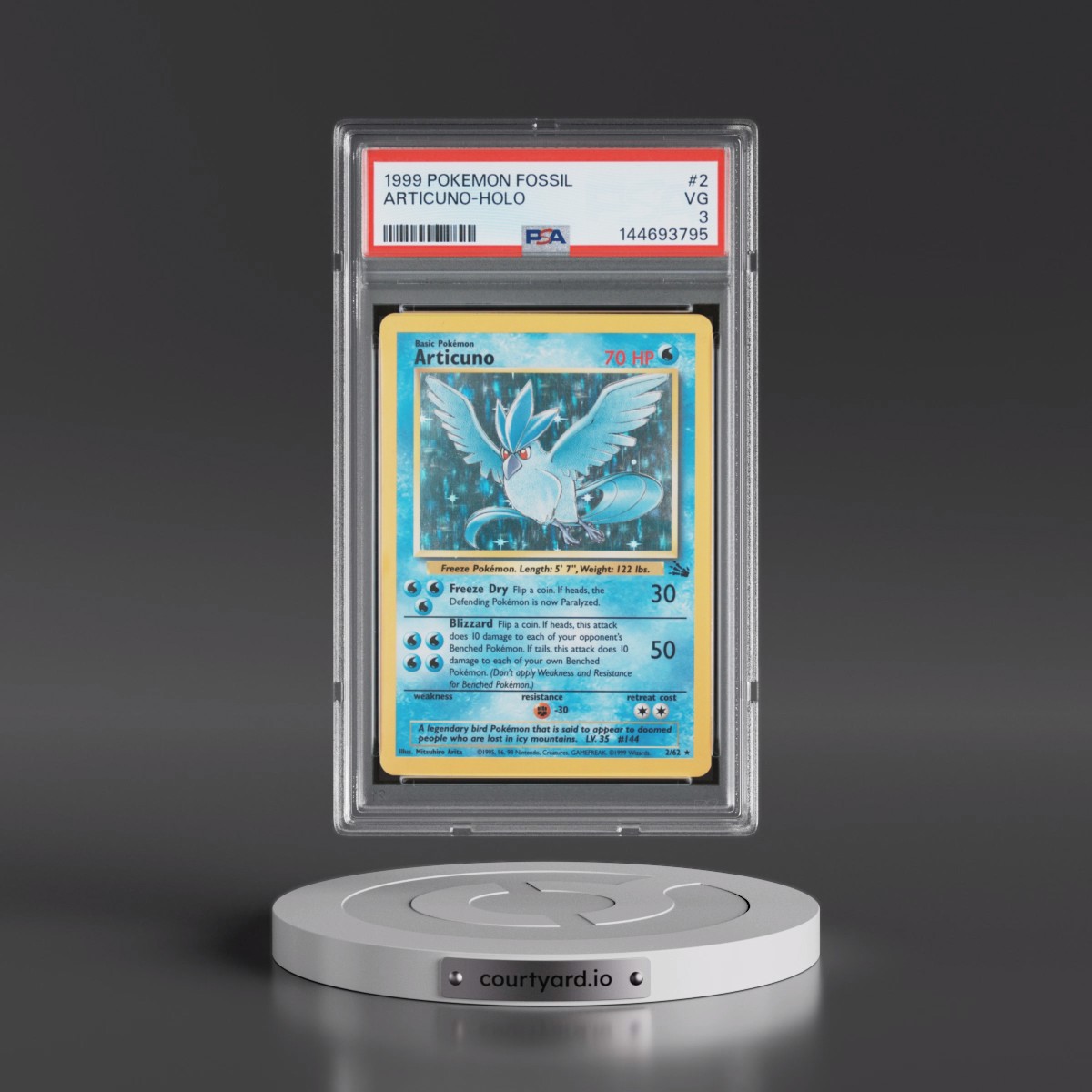 1999 Pokémon Fossil #2 Articuno - Holo (PSA 3 VG)