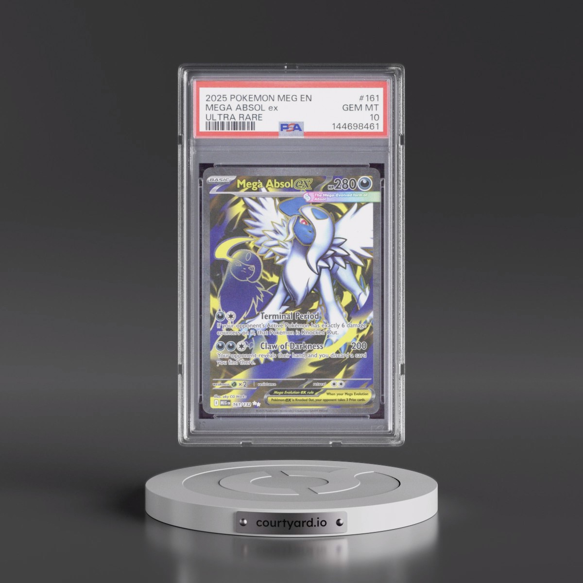 2025 Pokémon Meg EN-Mega Evolution #161 Mega Absol EX - Holo Ultra Rare (PSA 10 GEM MINT)