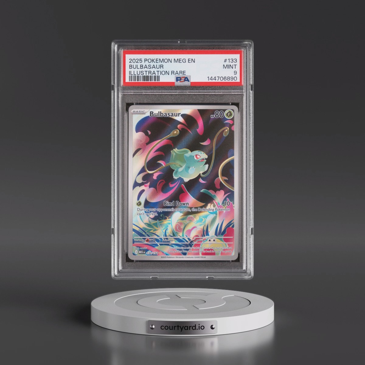 2025 Pokémon Meg EN-Mega Evolution #133 Bulbasaur - Illustration Rare (PSA 9 MINT)