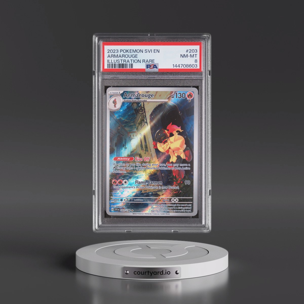 2023 Pokémon Svi EN-Scarlet & Violet #203 Armarouge - Illustration Rare (PSA 8 NM-MT)
