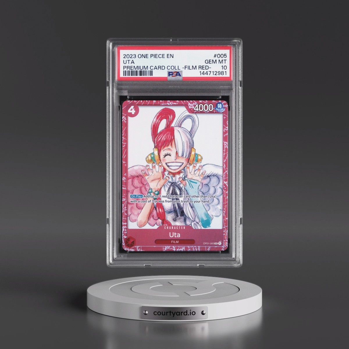 2023 One Piece Premium Card Collection -One Piece Film Red #005 Uta (PSA 10 GEM MINT)