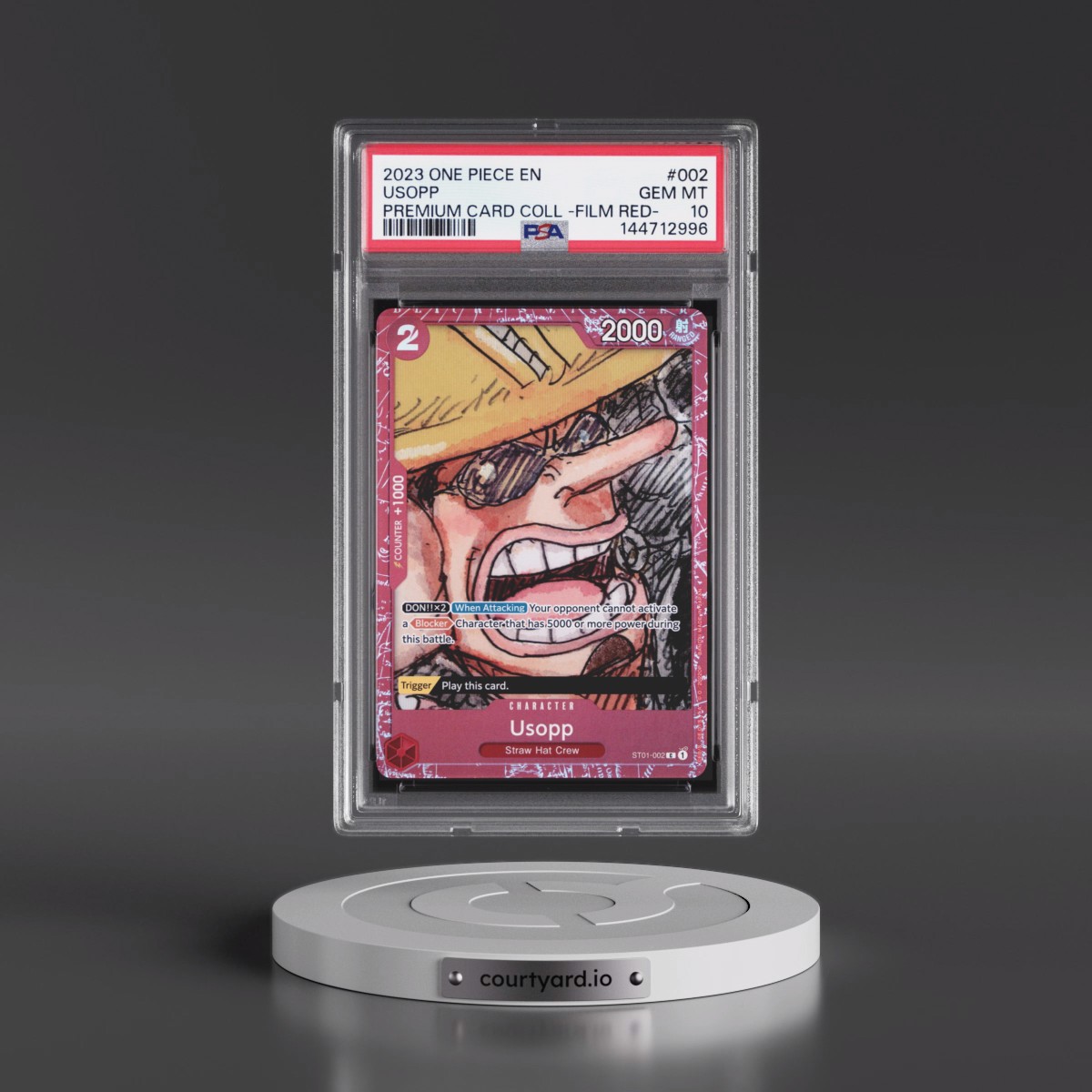 2023 One Piece Premium Card Collection -One Piece Film Red #002 Usopp (PSA 10 GEM MINT)