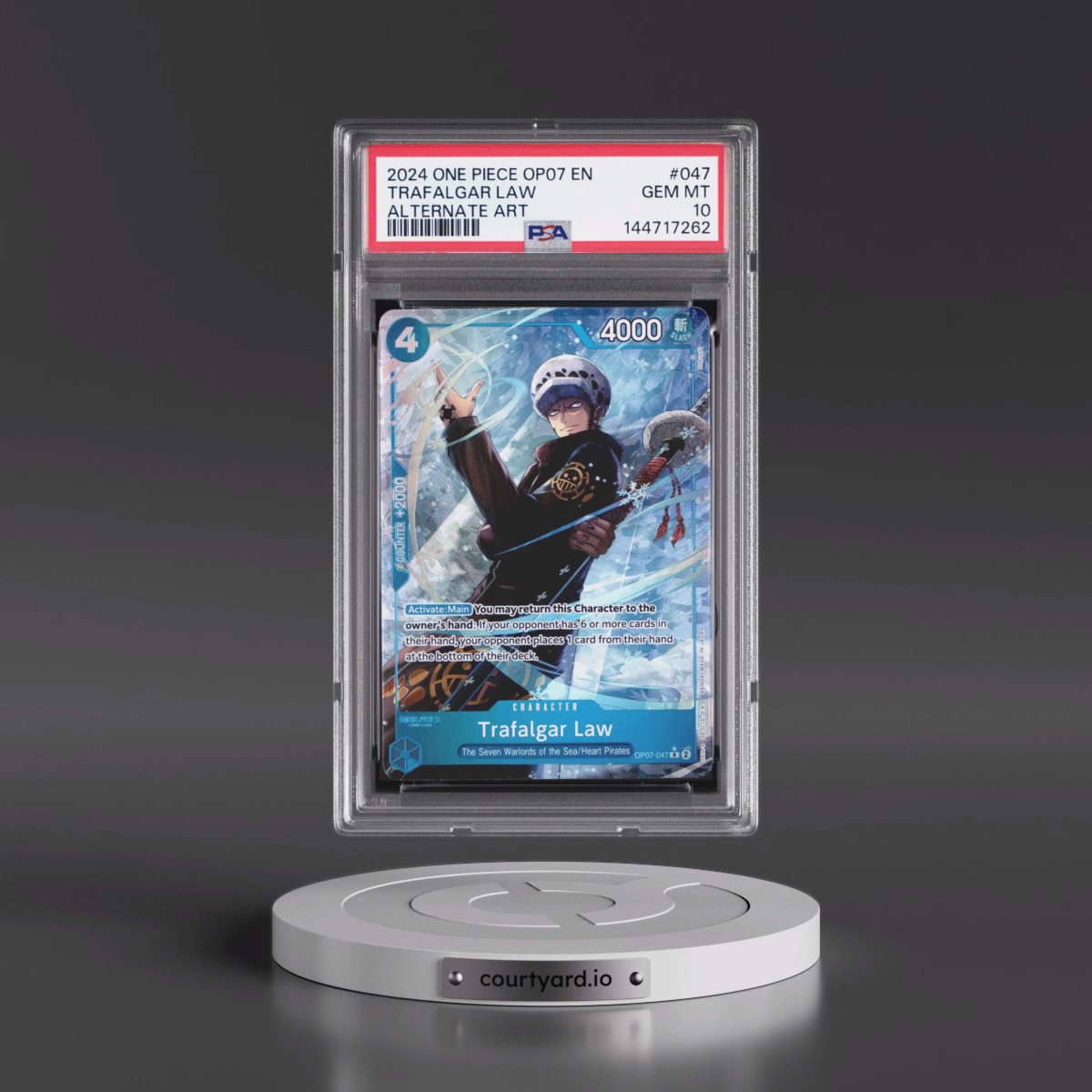 2024 One Piece OP07-500 Years in the Future #047 Trafalgar Law - Alternate Art (PSA 10 GEM MINT)
