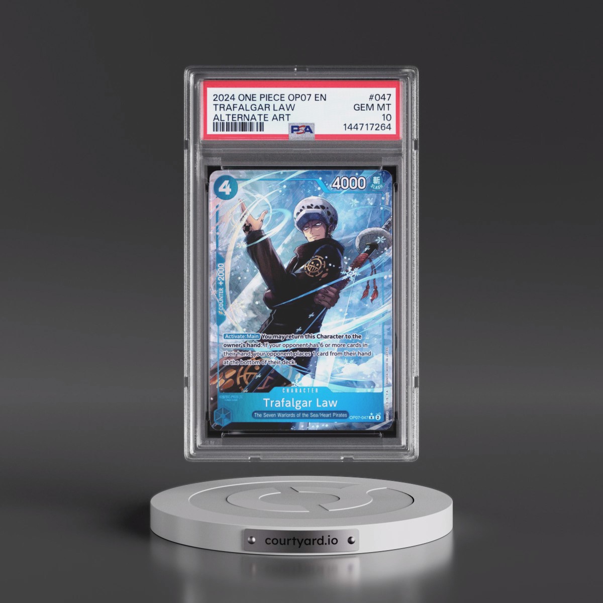 2024 One Piece OP07-500 Years in the Future #047 Trafalgar Law - Alternate Art (PSA 10 GEM MINT)