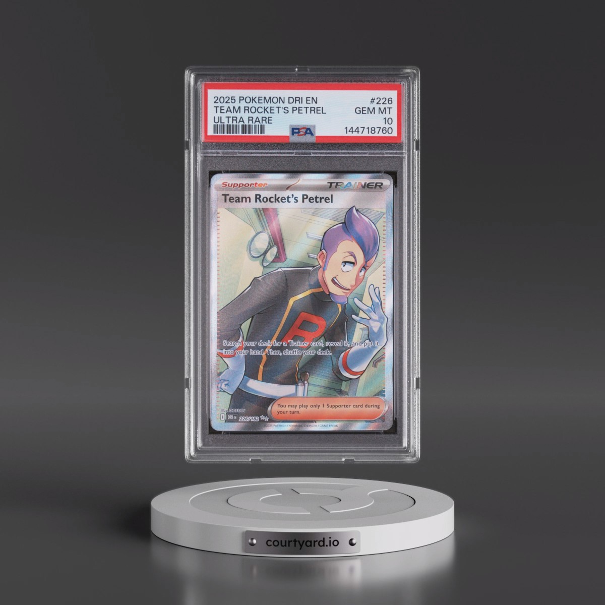2025 Pokémon Dri EN-Destined Rivals #226 Team Rocket's Petrel - Ultra Rare (PSA 10 GEM MINT)