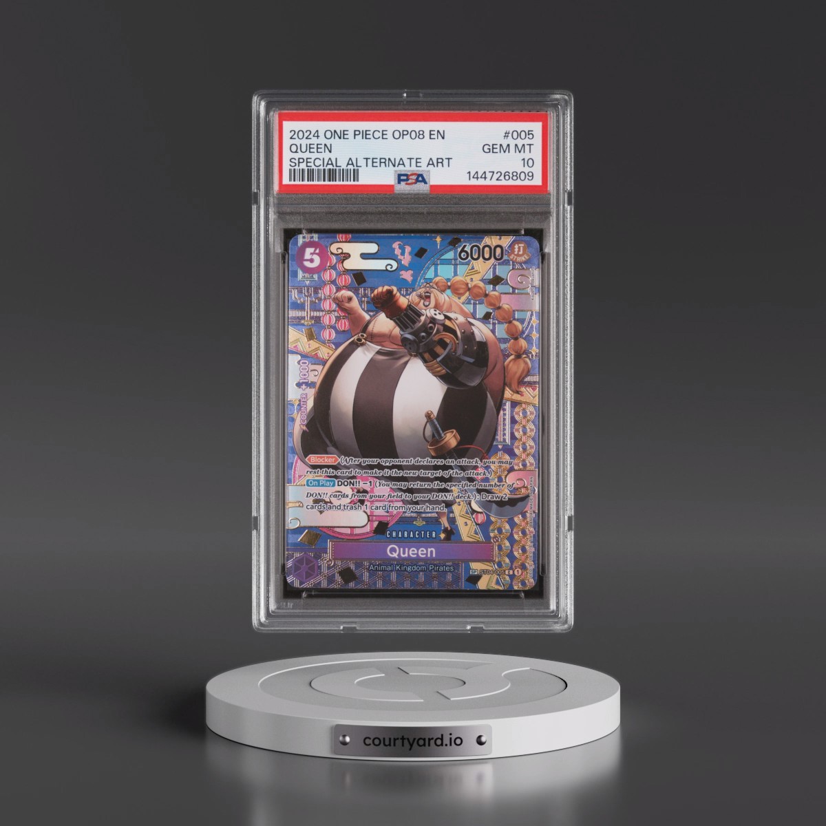 2024 One Piece OP08-Two Legends #005 Queen - Special Alternate Art (PSA 10 GEM MINT)