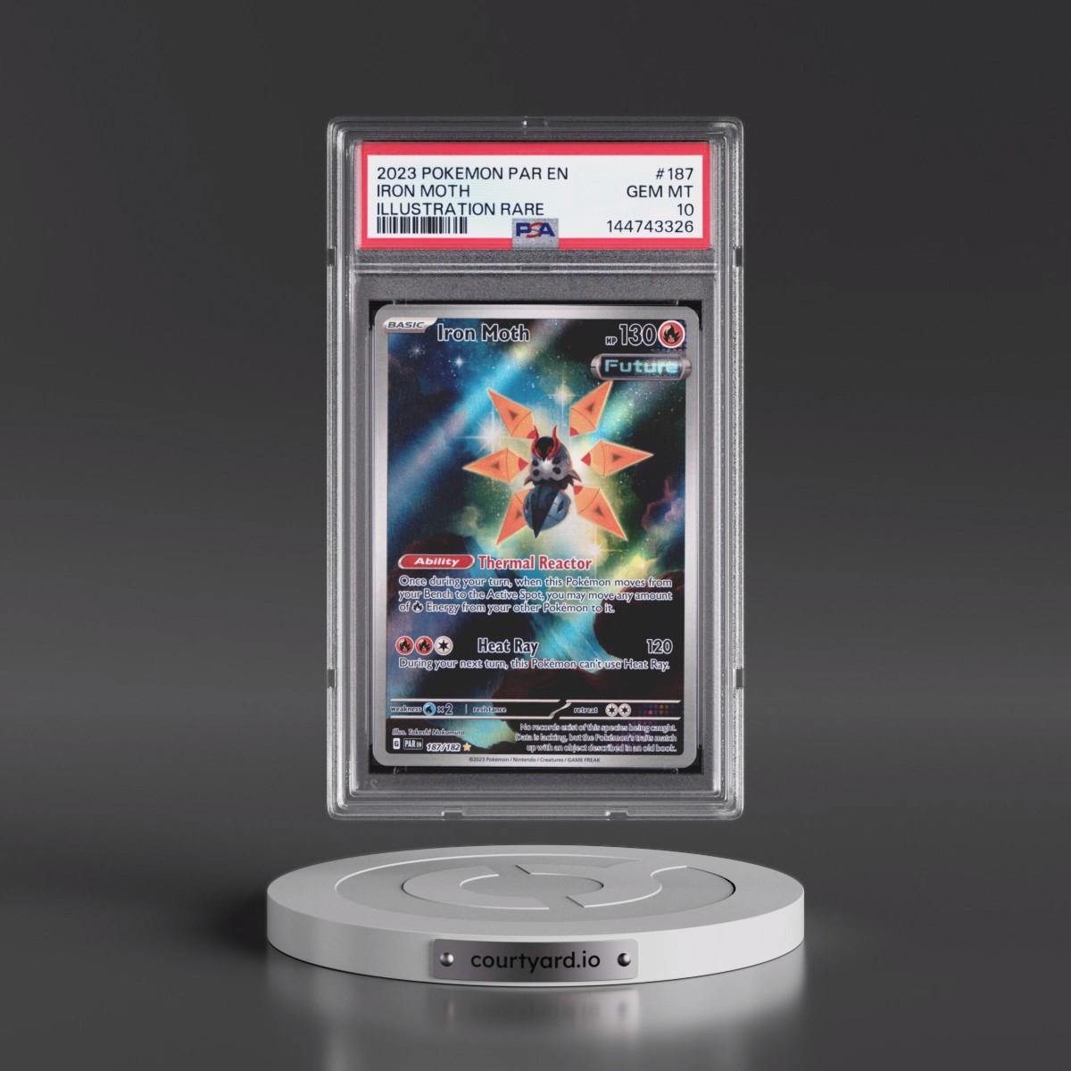2023 Pokémon Par EN-Paradox Rift #187 Iron Moth - Illustration Rare (PSA 10 GEM MINT)