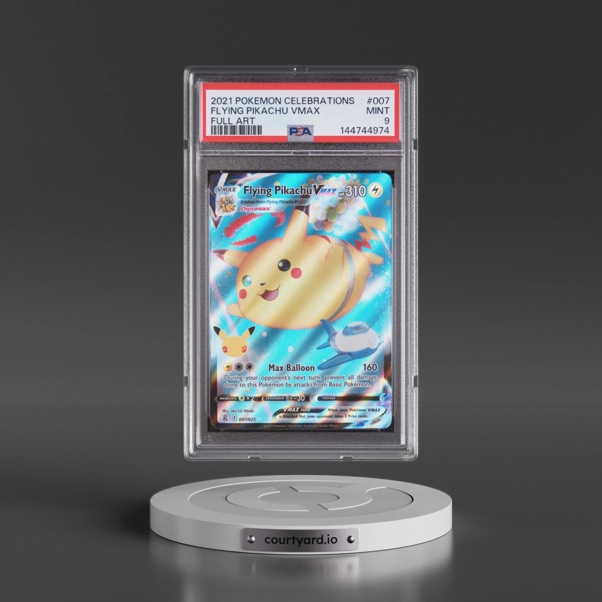 2021 Pokémon Celebrations #007 Flying Pikachu Vmax - Full Art (PSA 9 MINT)