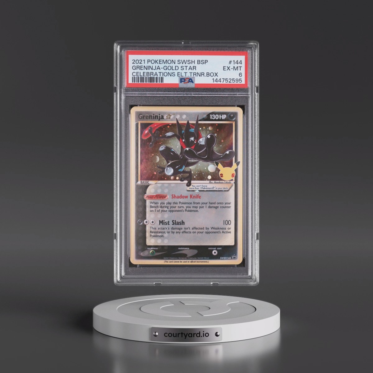 2021 Pokémon Swsh Black Star Promo #144 Greninja-Gold Star - Celebrations Elite Trainer Box (PSA 6 EX-MT)