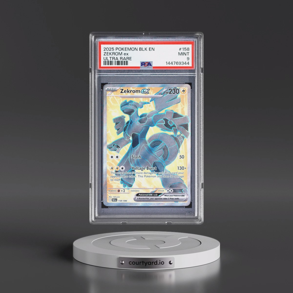 2025 Pokémon Blk EN-Black Bolt #158 Zekrom EX - Holo Ultra Rare (PSA 9 MINT)