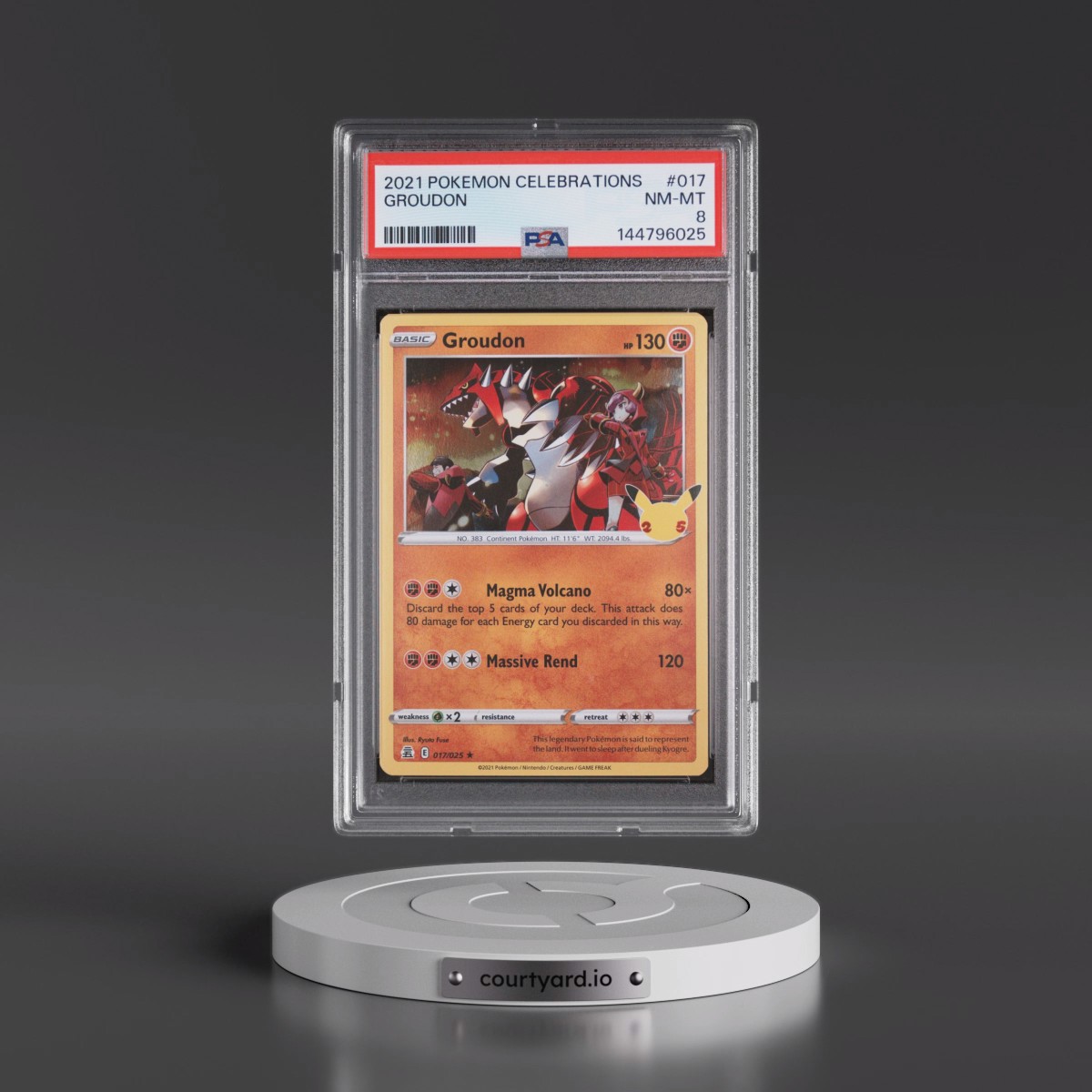 2021 Pokémon Celebrations #017 Groudon (PSA 8 NM-MT)