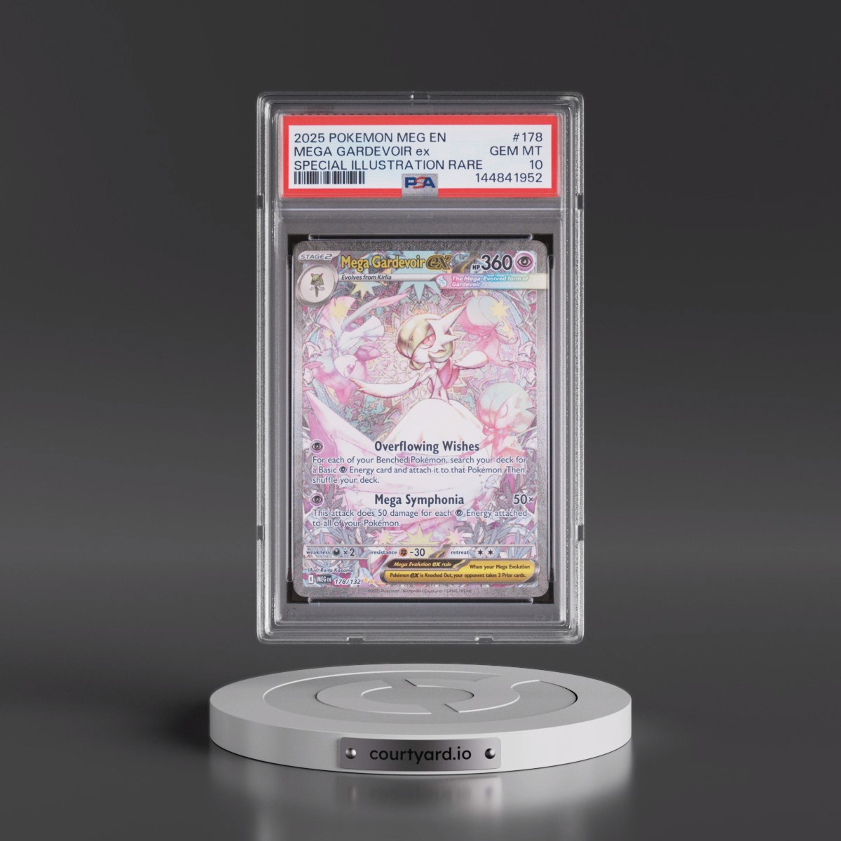 2025 Pokémon Meg EN-Mega Evolution #178 Mega Gardevoir EX - Holo Special Illustration Rare (PSA 10 GEM MINT)