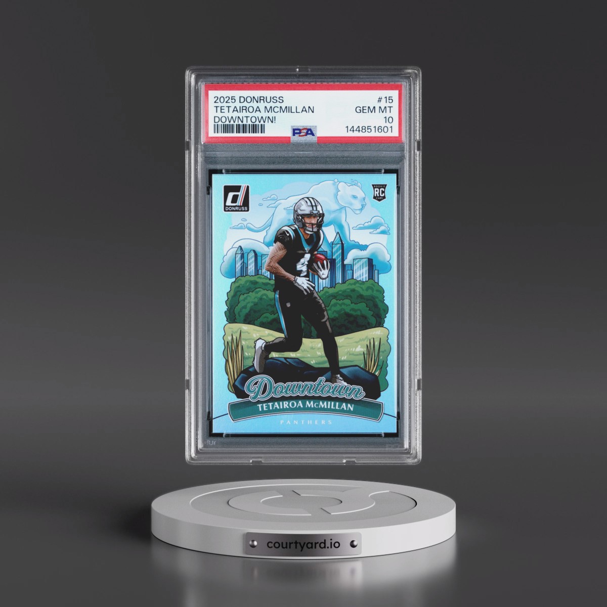 2025 Panini Donruss Downtown #15 Tetairoa Mcmillan (PSA 10 GEM MINT)