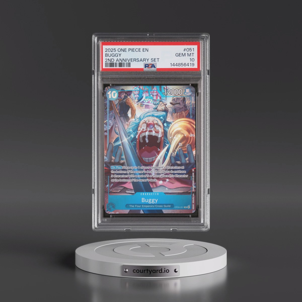 2025 One Piece English Version 2nd Anniversary Set #051 Buggy (PSA 10 GEM MINT)