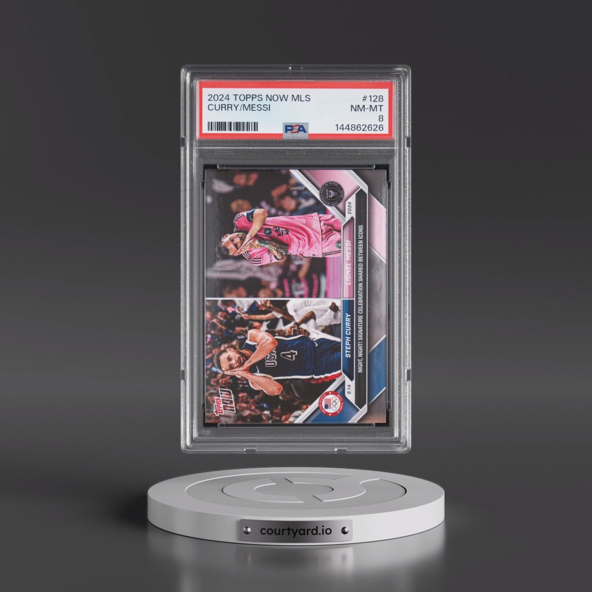 2024 Topps Now MLS #128 Lionel Messi/Steph Curry (PSA 8 NM-MT)