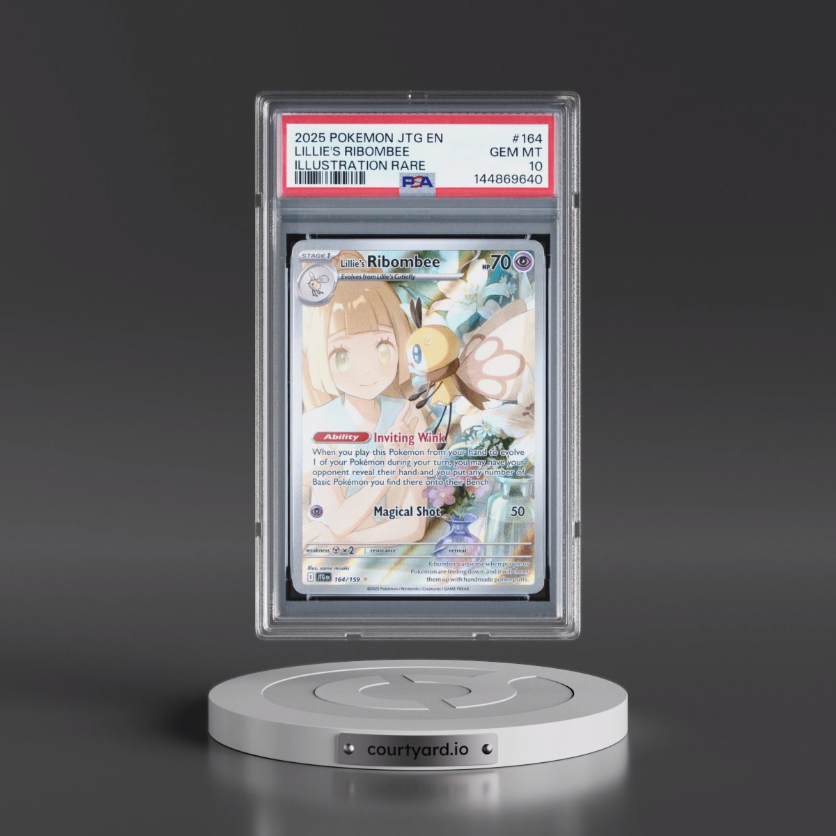2025 Pokémon Jtg EN-Journey Together #164 Lillie's Ribombee - Illustration Rare (PSA 10 GEM MINT)