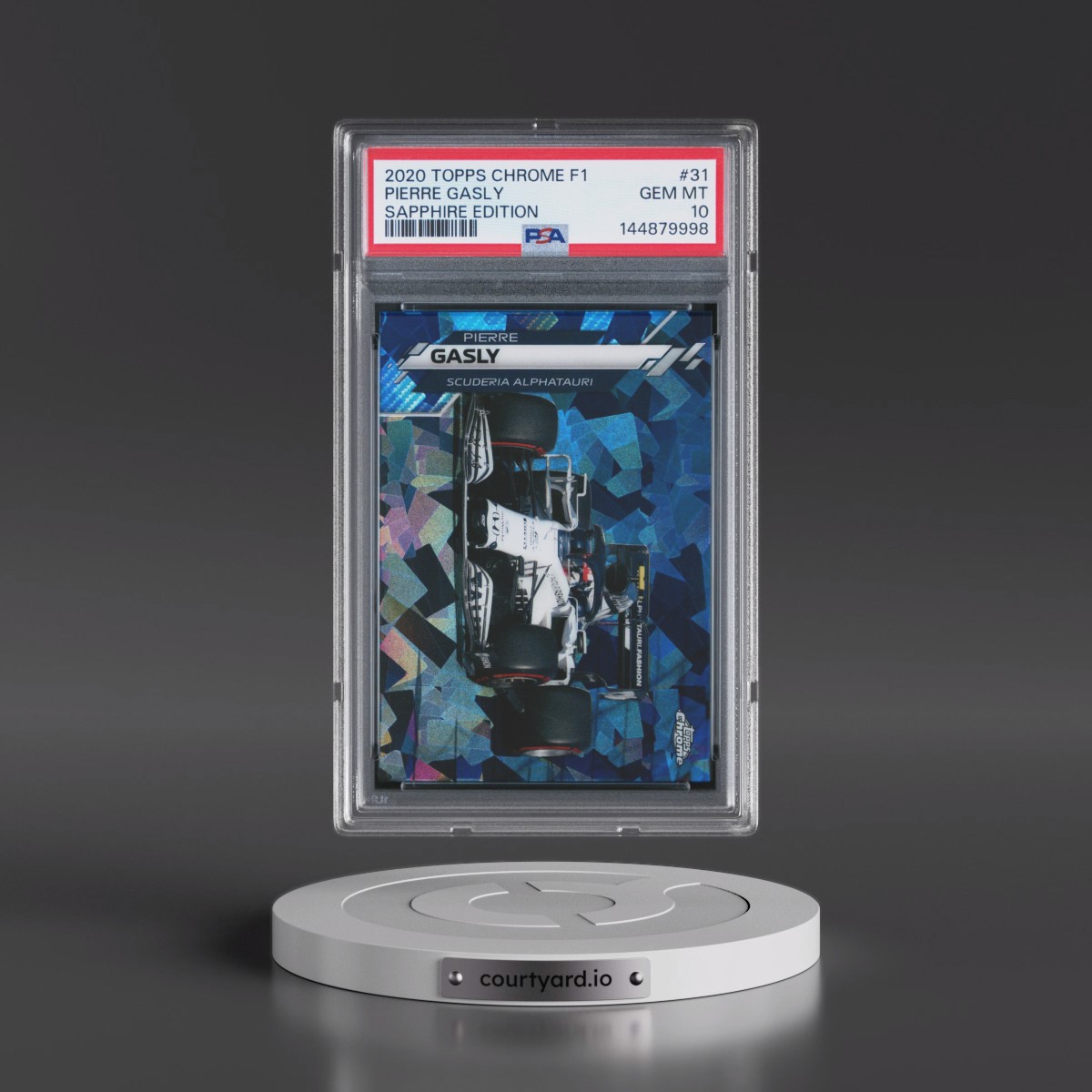 2020 Topps Chrome Formula 1 Sapphire Edition #31 Pierre Gasly (PSA 10 GEM MINT)