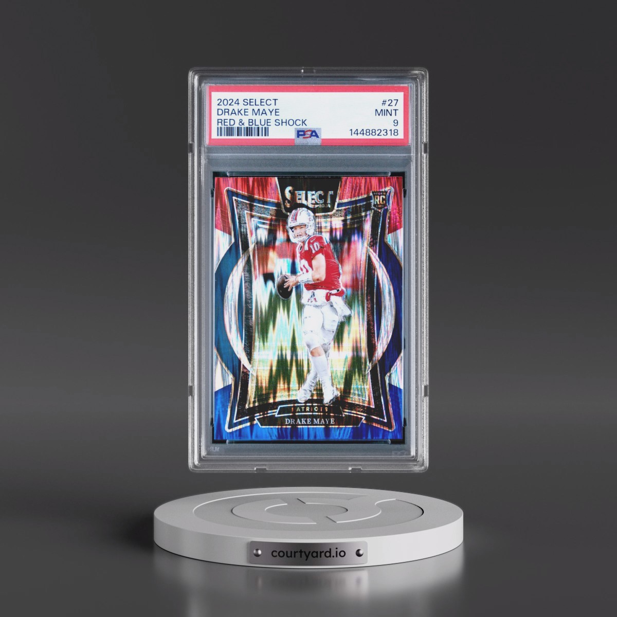 2024 Panini Select #27 Drake Maye - Red & Blue Shock (PSA 9 MINT)