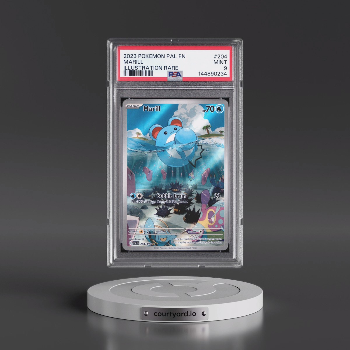 2023 Pokémon Pal EN-Paldea Evolved #204 Marill - Illustration Rare (PSA 9 MINT)