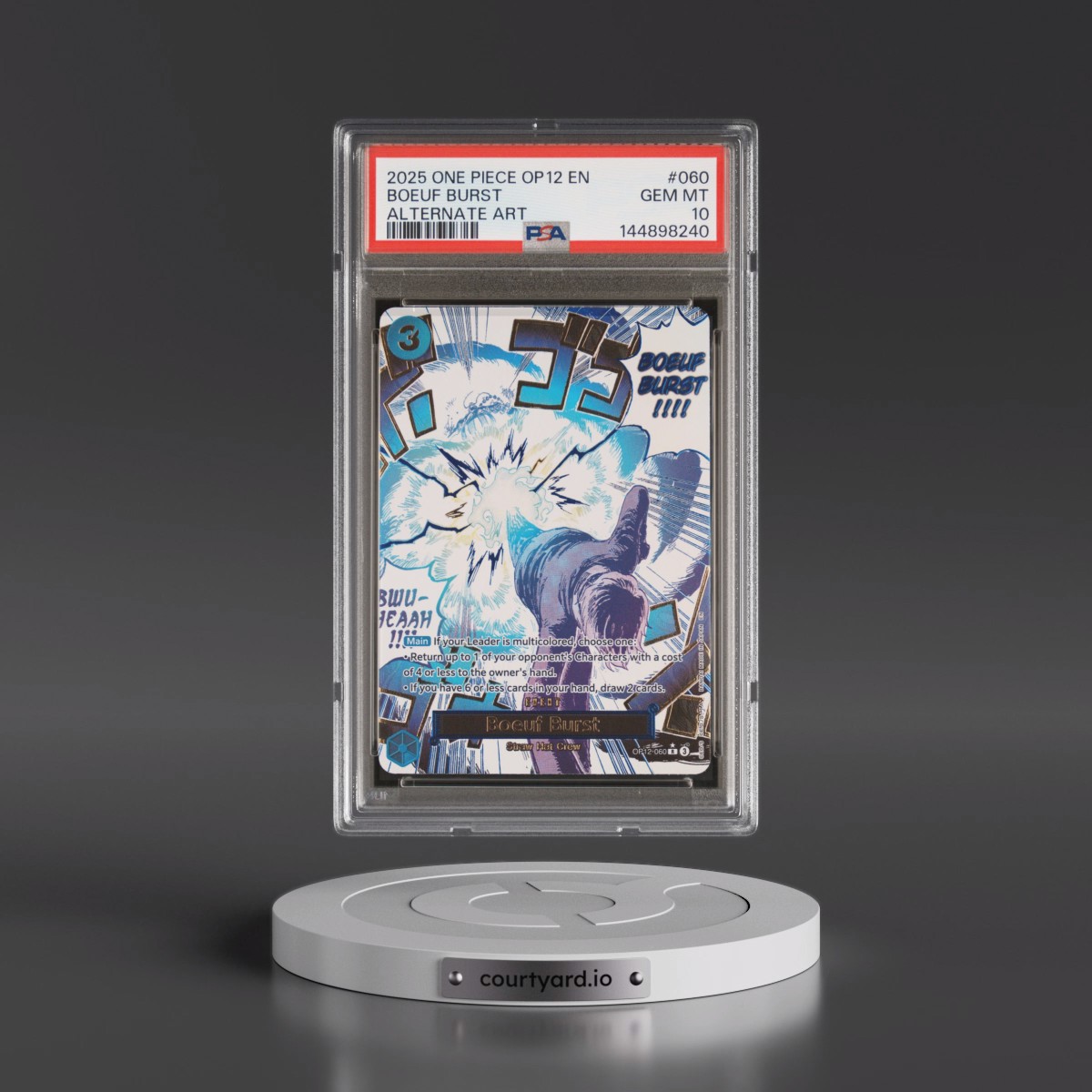 2025 One Piece OP12-Legacy of the Master #060 Boeuf Burst - Alternate Art (PSA 10 GEM MINT)