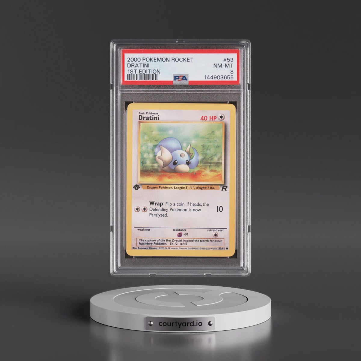 2000 Pokémon Rocket #53 Dratini - 1st Edition (PSA 8 NM-MT)